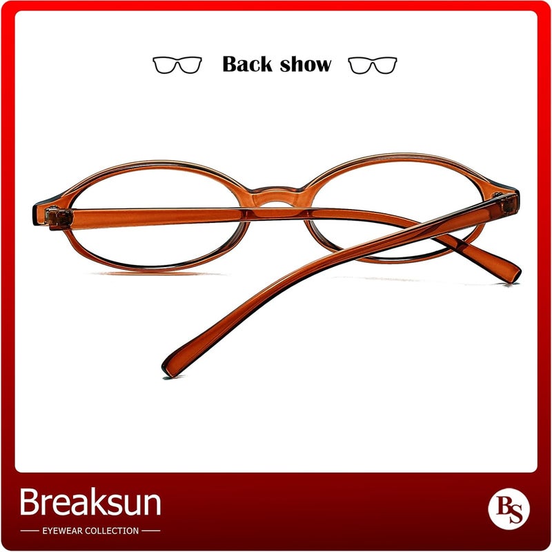 Breaksun Retro Small Oval Glasses for Women Men 90s Small Face Blue Light Eyeglasses Cosplay Y2K Fake Glasses - Image 5